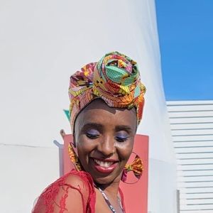 Ankara head wrap and earring for sale